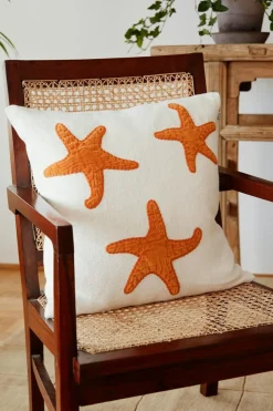 Star Fish Cushion Cover 50x50 cm, Off-white / Heaven Blue