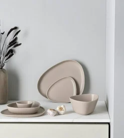 Stoneware Bowl 22x20 cm, Sand