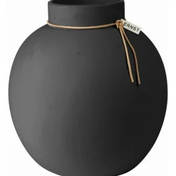 Stoneware Vase Dark Grey, 21 cm