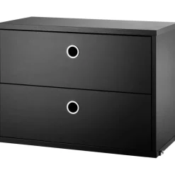 String Chest Of Drawers 78x30 cm, Black Ash