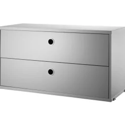 String Chest Of Drawers 78x30 cm, Black Ash