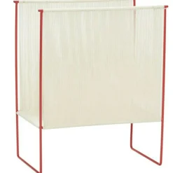 String Magazine Rack, White/Red