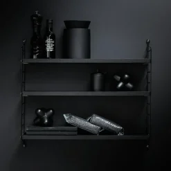 String Pocket Shelf, Black Ash