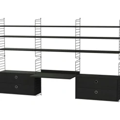 String Shelf Combination F Workspace, White