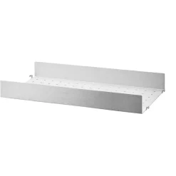 String Shelf With High Edge Metal 30x58 cm, White