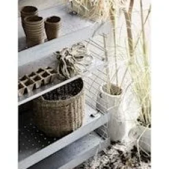 String Shelf With High Edge Metal 30x58 cm, White