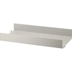 String Shelf With High Edge Metal 30x58 cm, White