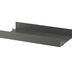 String Shelf With High Edge Metal 30x58 cm, White