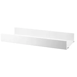 String Shelf With High Edge Metal 20x58 cm, White