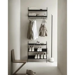 String Shelf With High Edge Metal 20x58 cm, White