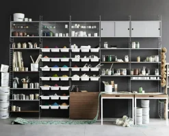 String Shelves 3-pack 78x20 cm, Black Ash