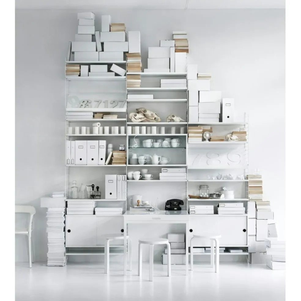 String Shelves 3-pack 58x20 cm, Black Ash