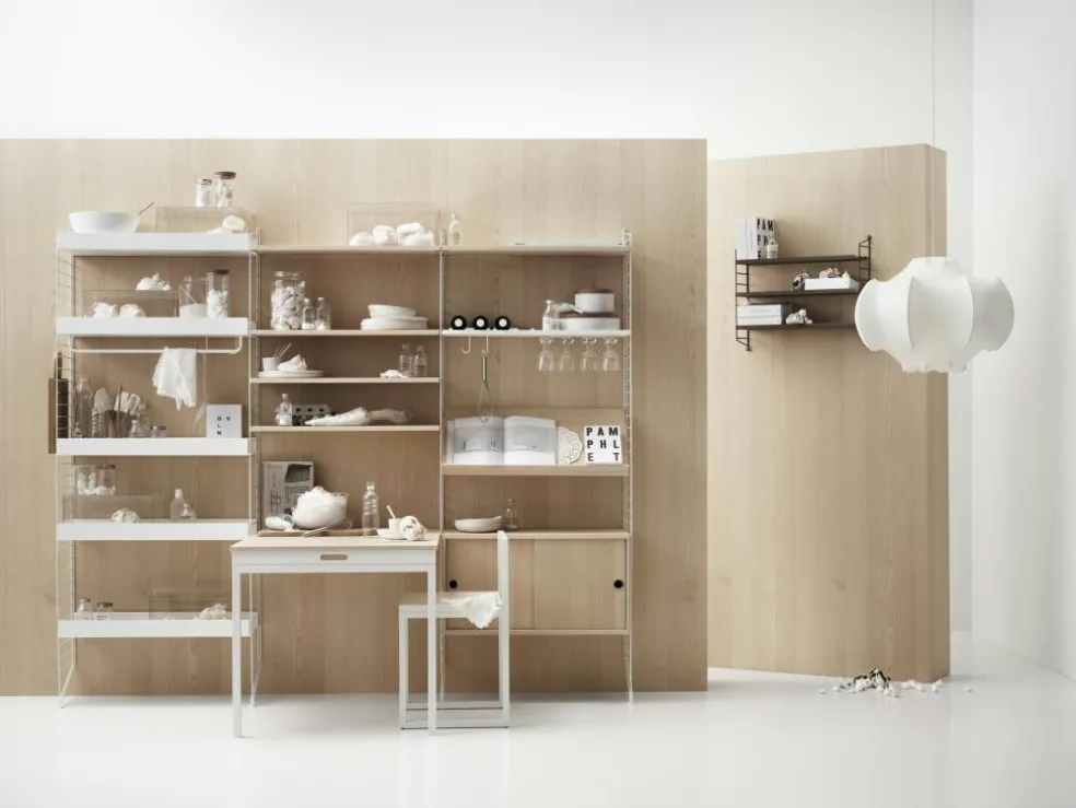 String Shelves 3-pack 58x20 cm, Black Ash