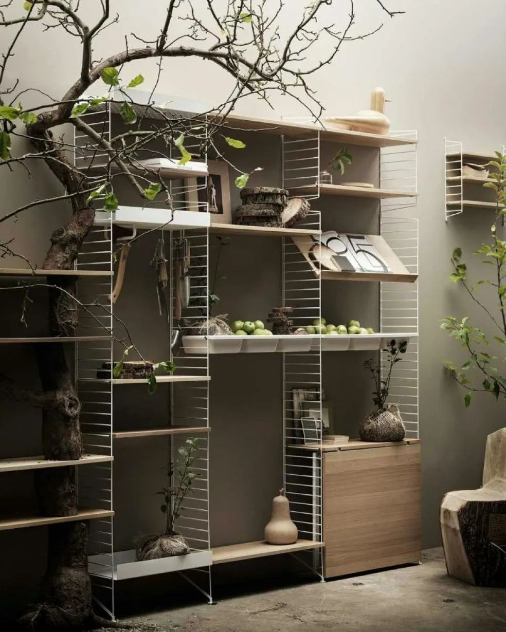 String Shelves 3-pack 58x20 cm, Black Ash