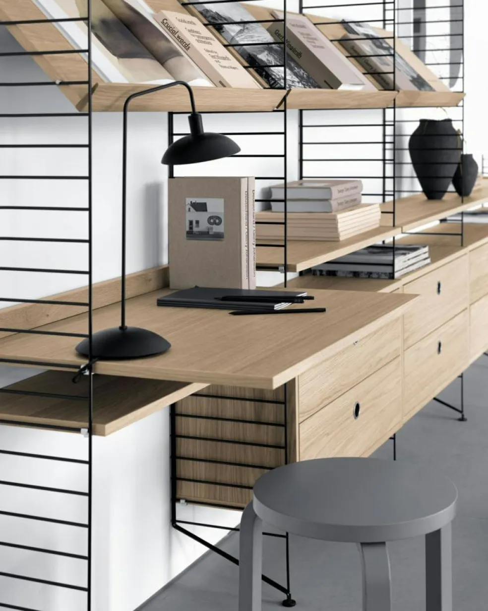 String Shelves 3-pack 58x20 cm, Black Ash