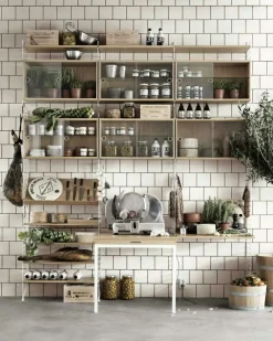 String Shelves 3-pack 58x20 cm, Black Ash