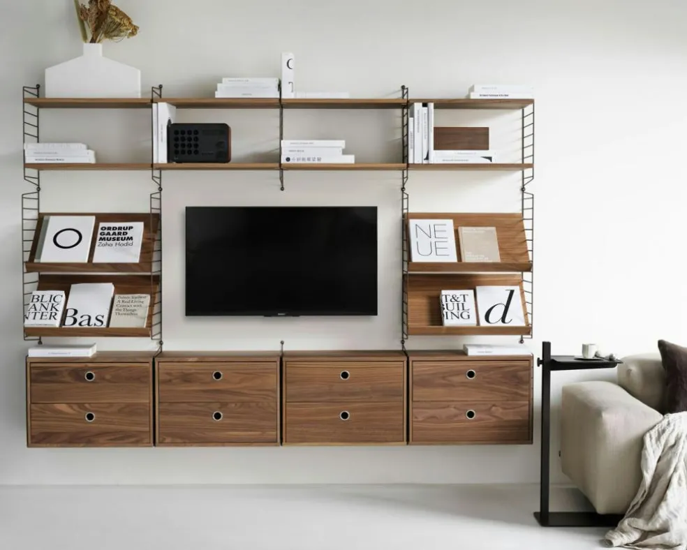 String Shelves 3-pack 58x20 cm, Black Ash