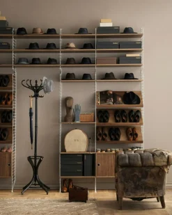 String Shelves 3-pack 58x20 cm, Black Ash