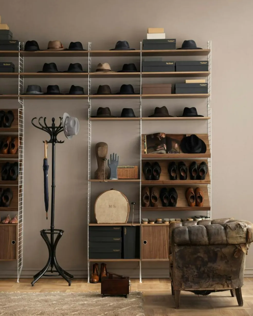 String Shelves 3-pack 58x20 cm, Black Ash