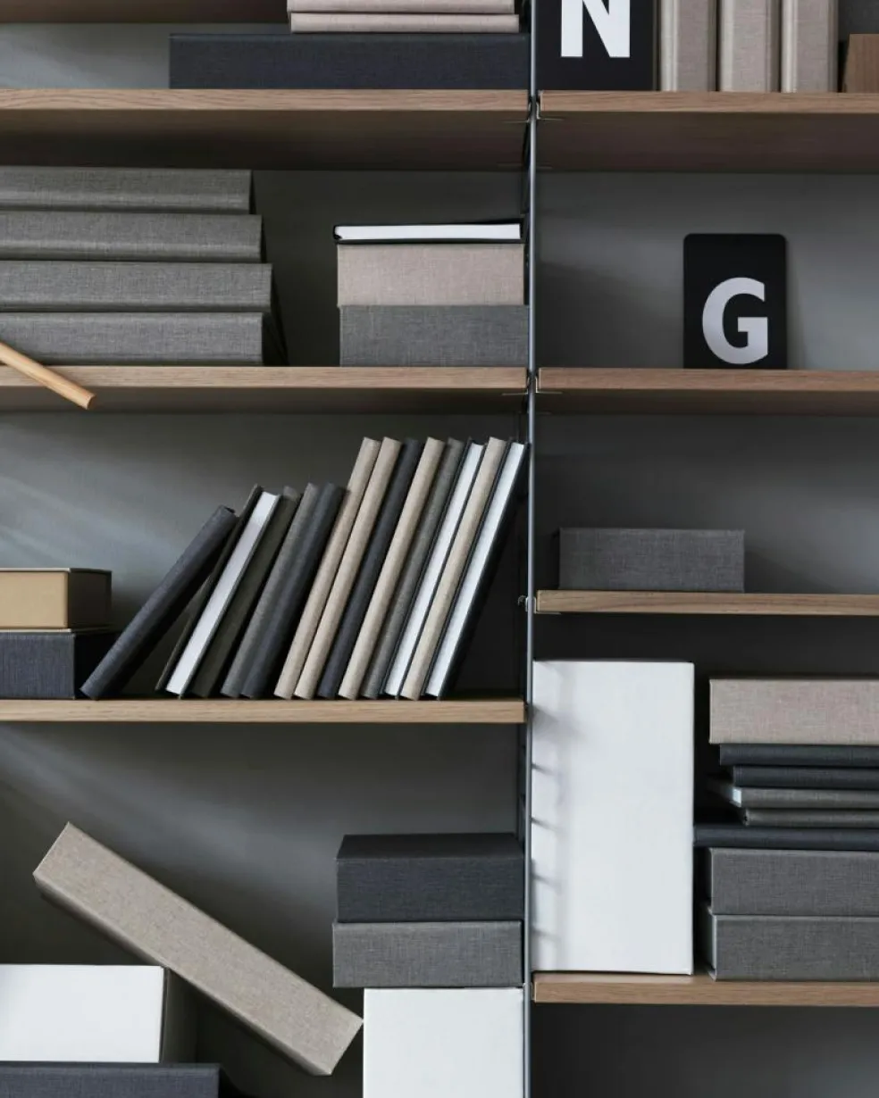 String Shelves 3-pack 58x20 cm, Black Ash