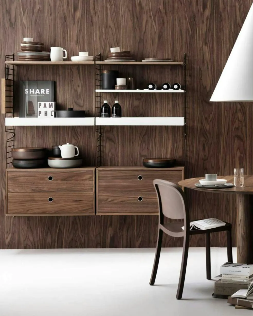 String Shelves 3-pack 58x20 cm, Black Ash