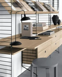 String Shelves 3-pack 58x20 cm, Black Ash