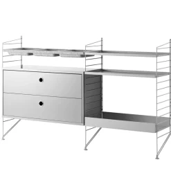 String Shelving System No 15, Grey