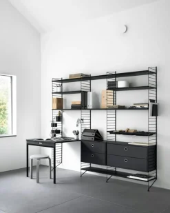 String Shelving System No 14, Black