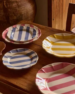 Stripe Side Plate 22 cm, Blue