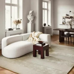 Stripe Wool Rug 250x350 cm, Almond