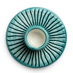 Stripes Candle Holder 8 cm, Cinnamon