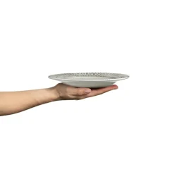 Stripes Plate 21 cm, White
