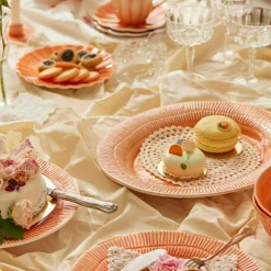 Stripes Platter 35x30 cm, Light blue