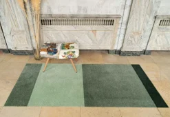 Stripes Rug Light Green / Dark Green, 90x130 cm