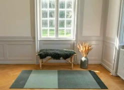 Stripes Rug Light Green / Dark Green, 90x130 cm