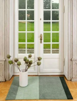 Stripes Rug Light Green / Dark Green, 90x130 cm