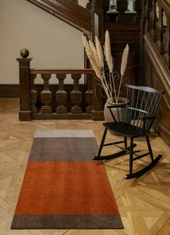 Stripes Rug Sand/Terracotta, 90x200 cm