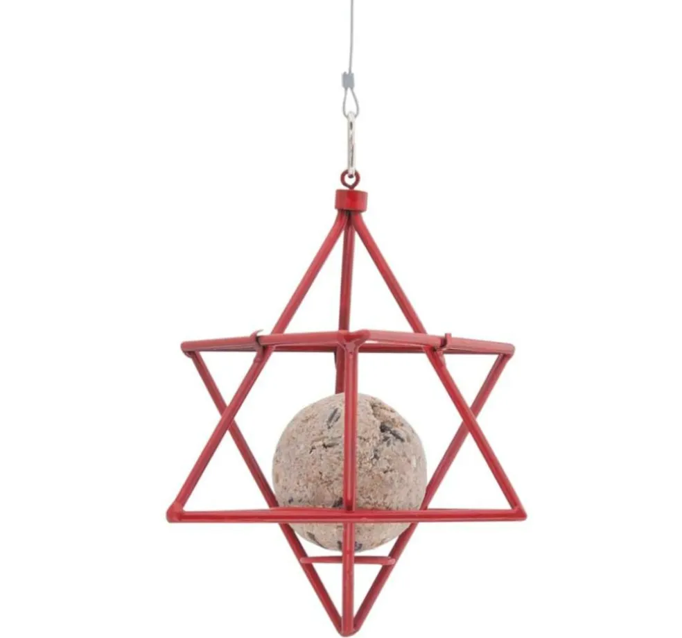 Suet Ball Feeder Star, White