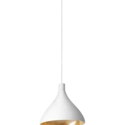 Swell Pendant 41 cm, White / Brass