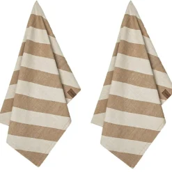 Tea Towel 2-pack, Brown Plaid
