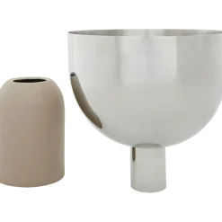 TORUS flowerpot Silver/Taupe 17xH23cm