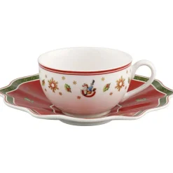 Toy's Delight Coffee Cup With Saucer, White / Red
