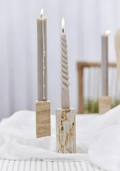 Travina Candle Holder Marble 14 cm