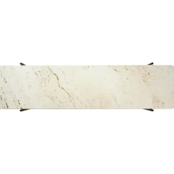 TS Console Side Table 120x30x72 cm, Black / Neutral white Travertine