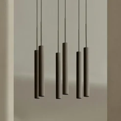 Tubulaire Chandelier Bronzed, 38 Pendants