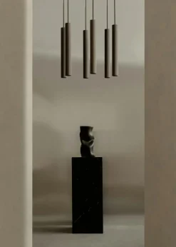 Tubulaire Chandelier Bronzed, 38 Pendants