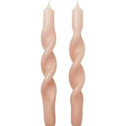 Twist Candle 23 cm 2-pack, Apricot Cream