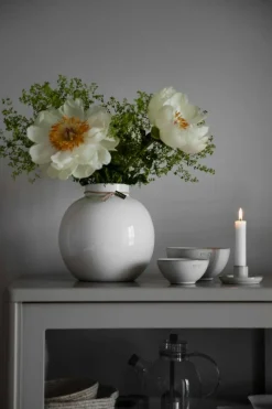 Vase Ceramic White, 13 cm