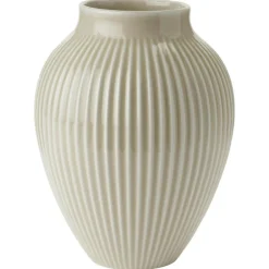 Vase Grooved 20 cm, Sand