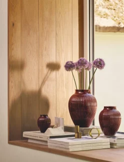 Vase Grooved 20 cm, Sand